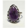 Image 1 : 29)  NATURAL PEAR SHAPED AMETHYST, SIZE 9