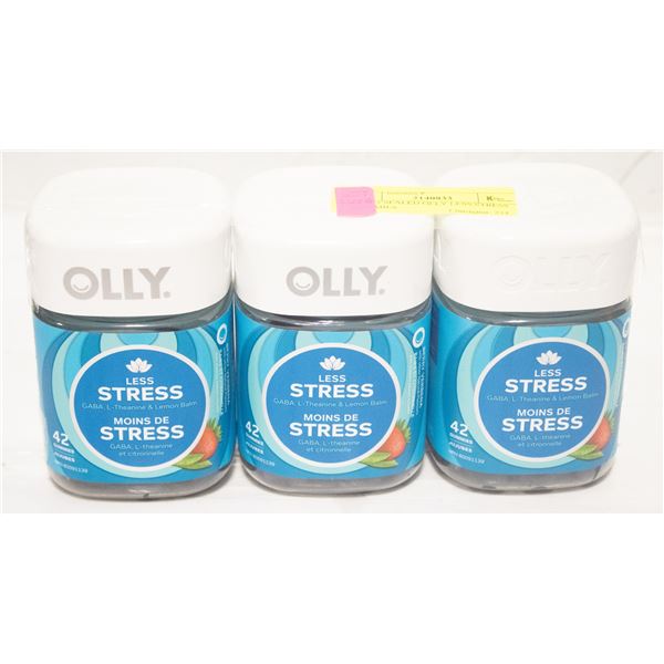NEW 3 SEALED OLLY LESS STRESS GUMMIES