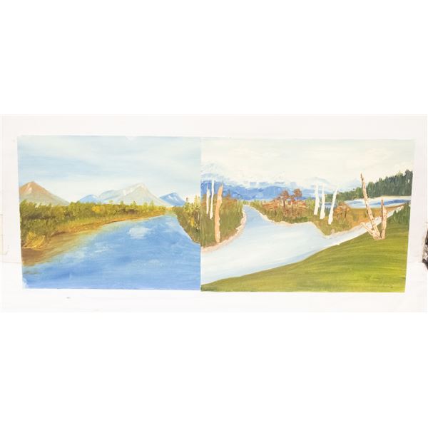 ORIGINAL OIL PAINTINGS ON CANVAS SET OF 2
