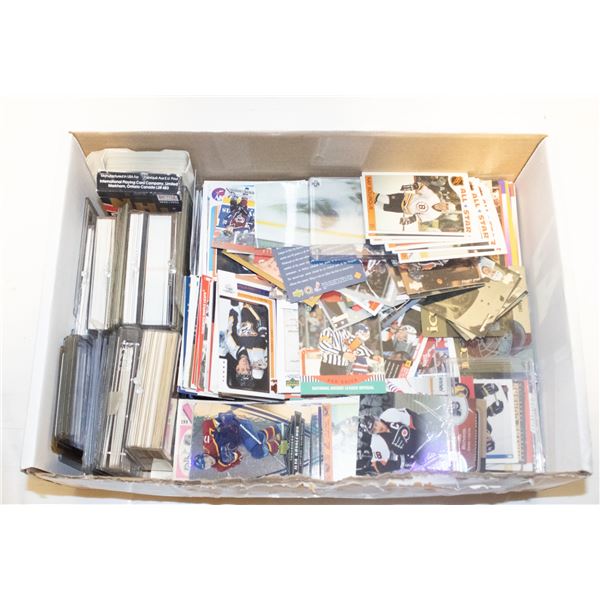 BOX WITH ASSORTED SPORTS CARDS LARGE