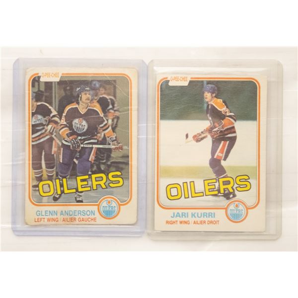 TWO O PEE CHEE 1981 OILERS HOCKEY CARDS