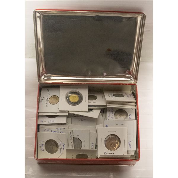 WORLD CURRENCY IN COLLECTOR TIN