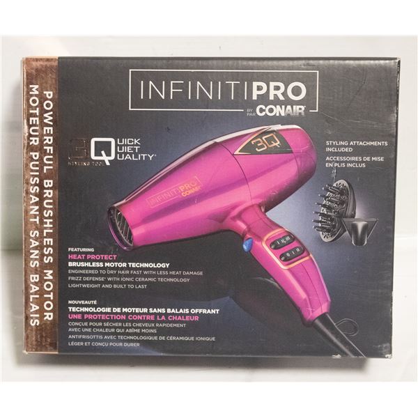 NEW INFINITI PRO CONAIR PINK 3Q BLOW DRYER