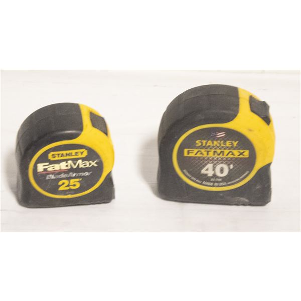 2 STANLEY FAT MAX TAPE MEASURES