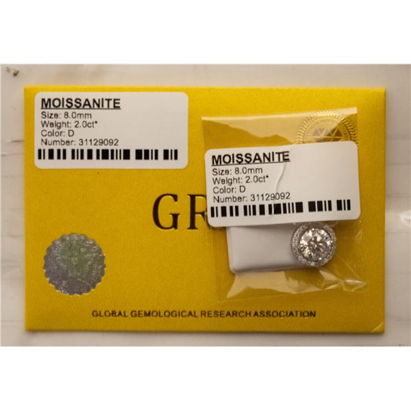 2 CARAT MOSSANITE ROUND DIAMOND PENDANT GRA