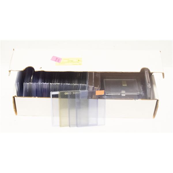 800 COUNT BOX OF USED CARD SUPPLIES