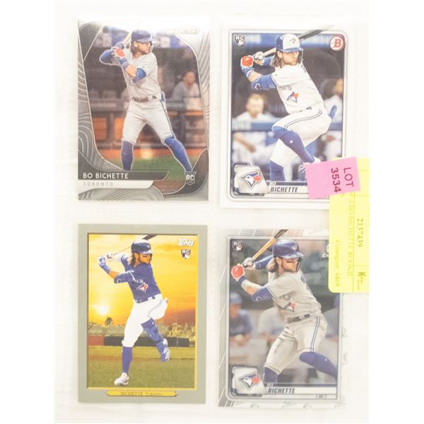LOT OF 4 BO BICHETTE ROOKIE CARDS