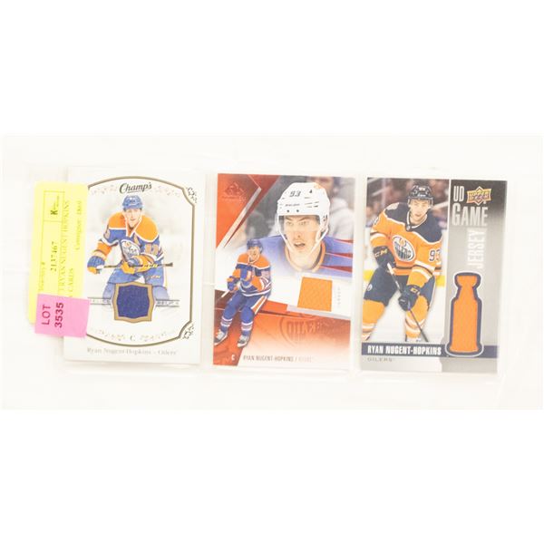 LOT OF 3 RYAN NUGENT HOPKINS JERSEY CARDS