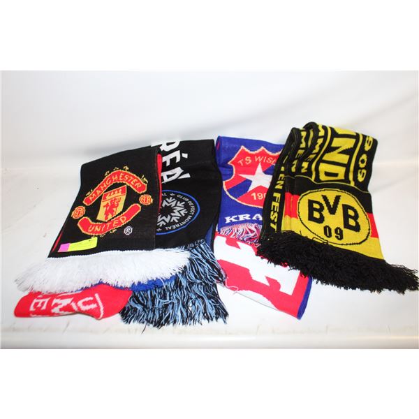 4 EUROPEAN SOCCER SCARFS INC MANCHESTER UNITED