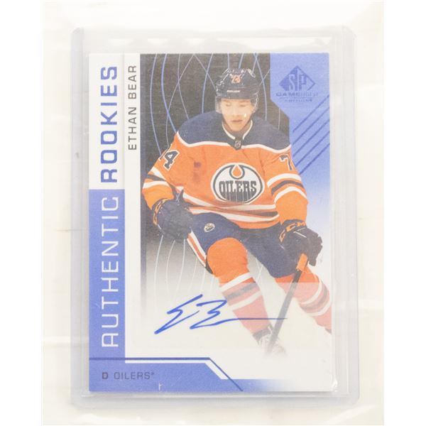 ETHAN BEAR AUTOGRAPHED ROOKIE CARD