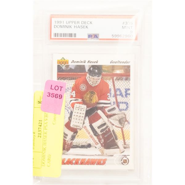 DOMINIK HASEK PSA 9 ROOKIE CARD
