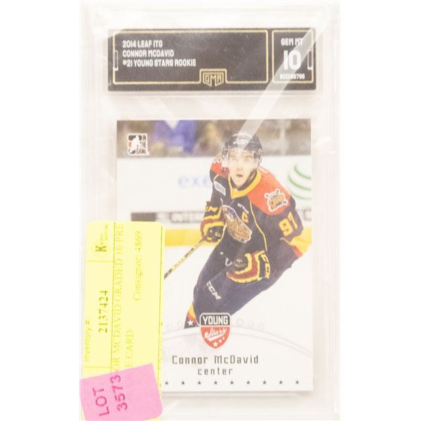 CONNOR MCDAVID GRADED 10 PRE ROOKIE CARD