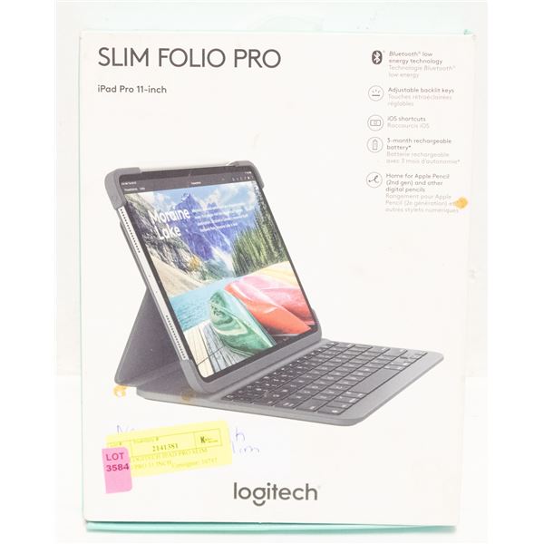 NEW LOGITECH IPAD PRO SLIM FOLIO PRO 11 INCH