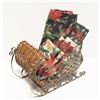 Image 1 : METAL AND WICKER CHRISTMAS SLEIGH 15" X
