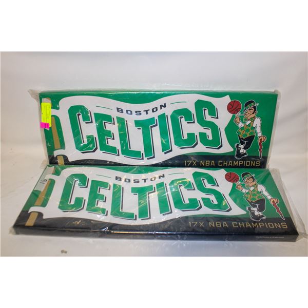 BOSTON CELTICS CANVAS SIGN 17X NBA