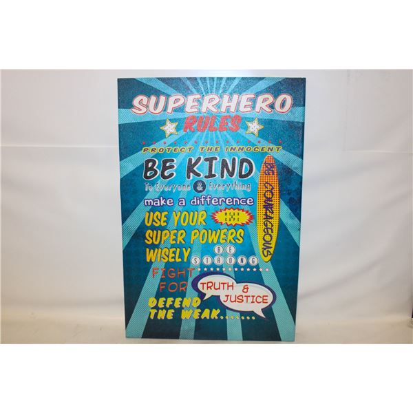 SUPERHERO PICTURE 24"X16"
