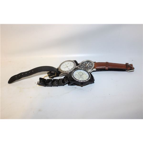 3 QUARTZ WATCHES INCLUDES SOLO WATER