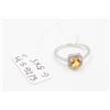 Image 1 : #155-NATURAL CITRIN & ZIRCON  RING SIZE  5.75