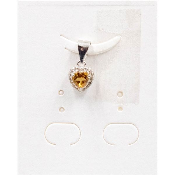 #74-NATURAL YELLOW CITRIN & ZIRCON PENDANT