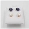Image 1 : #173-NATURAL AKOYA PEARL STUD EARRINGS 2 PAIRS