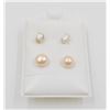Image 1 : #195-NATURAL AKOYA PEARL STUD EARRINGS 2 PAIRS