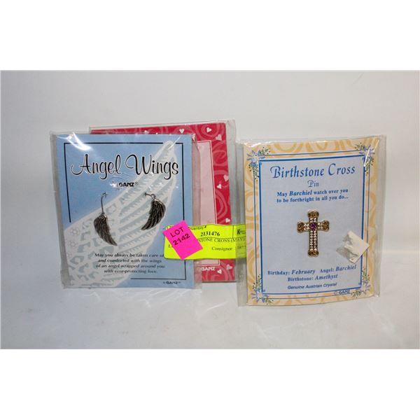 GANZ BIRTHSTONE CROSS (MAY) LUCKY FROG