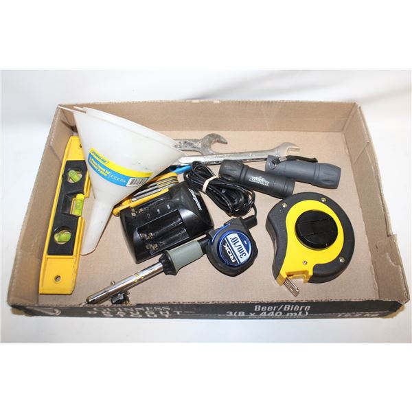 SOLDERING IRON PLUS TAPE MEASURE REEL AND OTHER