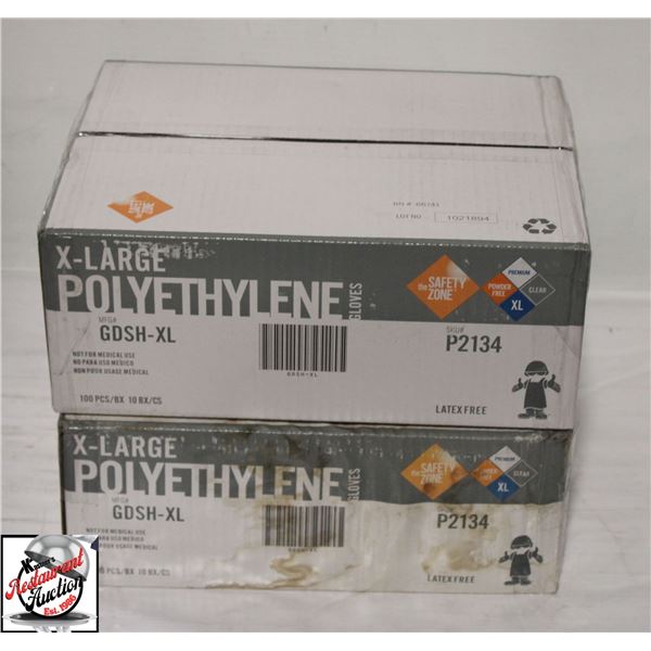 2 CASES OF THE SAFTEY ZONE X-LARGE POLYETHYLENE