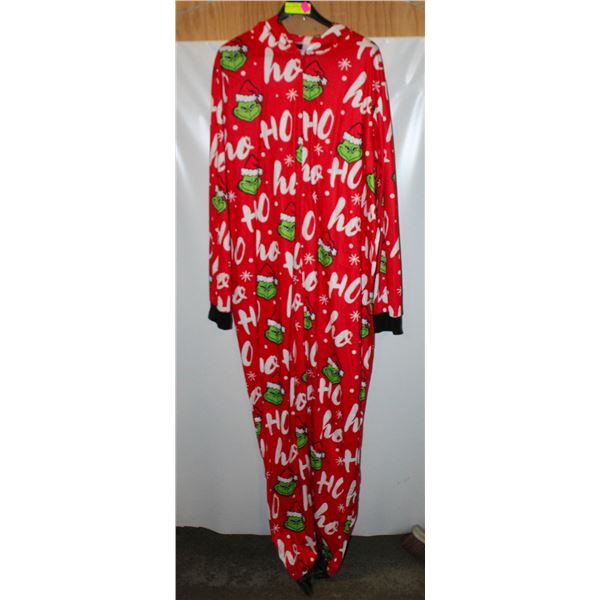 NEW MENS GRINCH ONESIE PYJAMAS