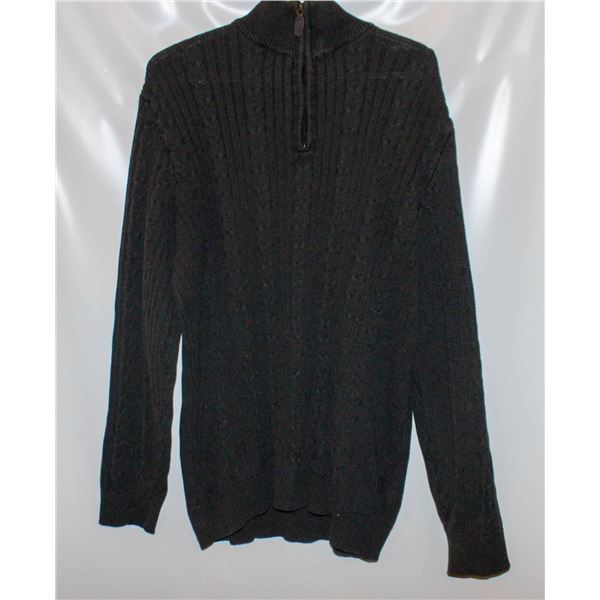 MENS L EDDIE BAUER DARK GREY WINTER SWEATER