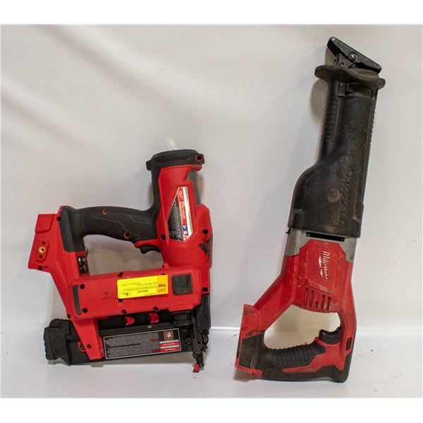 MILWAUKEE BRAD NAILER SOLD WITH RECIPROCATING