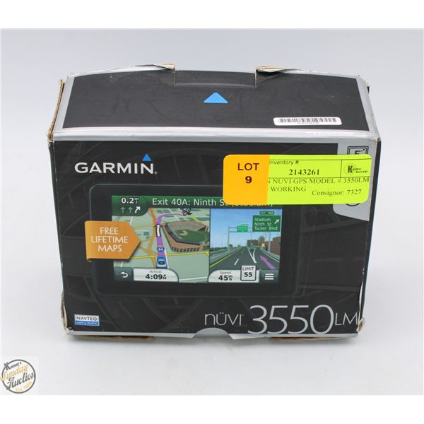 GARMIN NUVI GPS MODEL # 3550LM TESTED WORKING