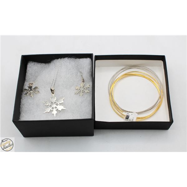 STERLING .925 SNOWFLAKE SET