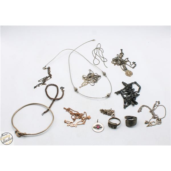 64.7 GRAMS 925 SILVER SCRAP JEWELRY – ESTATE