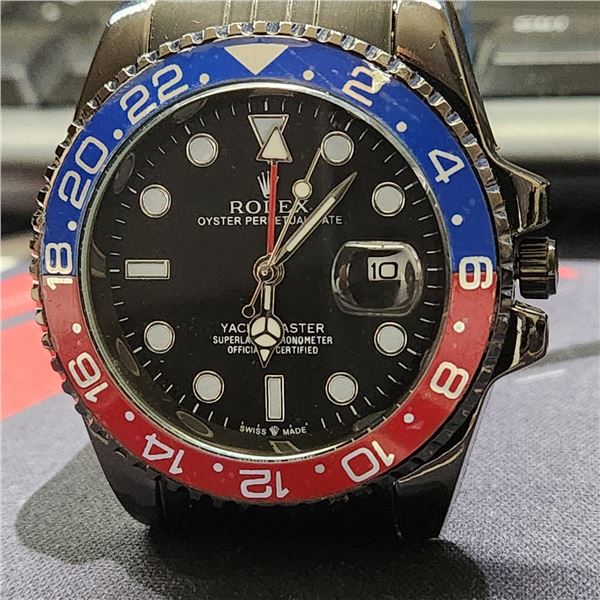 NEW BLACK REPLICA R0LEX "YACHT MASTER" QUARTZ