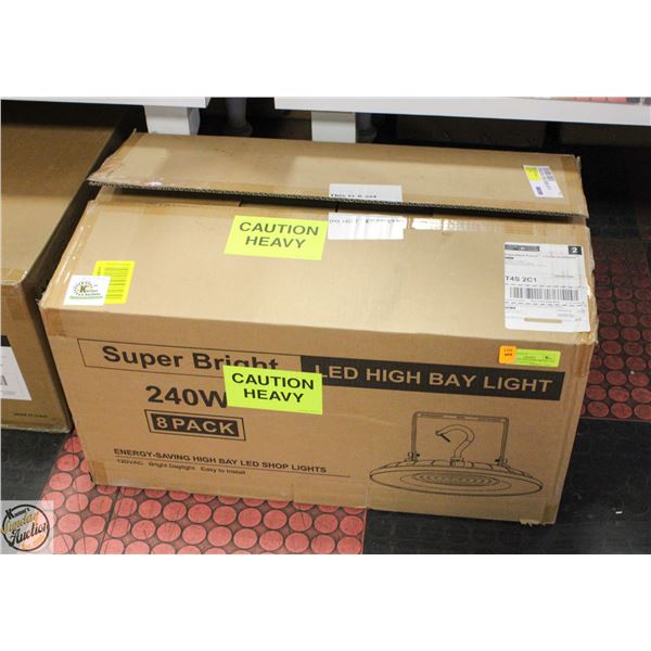 8 PACK OF 240 WATT LED HIGH BAY LIGHTS