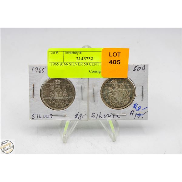 1965 & 66 SILVER 50 CENT PIECES