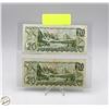 Image 2 : PAIR OF 1969 CANADIAN 20 DOLLAR BILLS