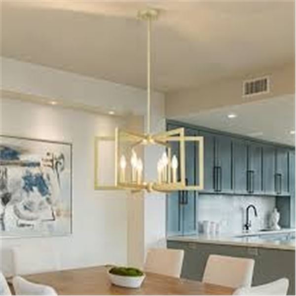 BRAND NEW TCWGAUI 6-LIGHT GOLD-TONE CHANDELIER