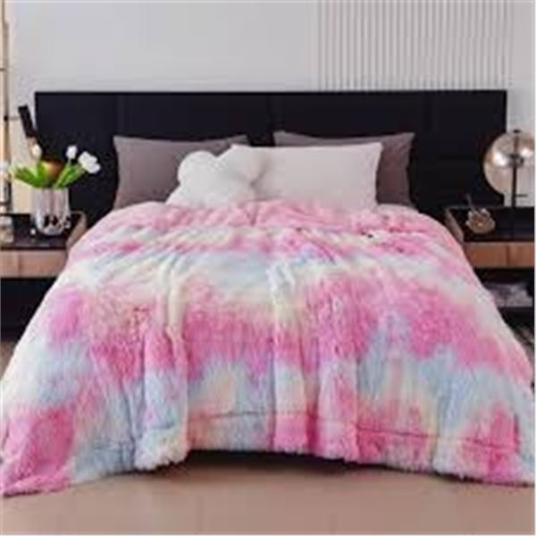 NEW GONAAP FAUX FUR THROW BLANKET QUEEN 90 X 90"