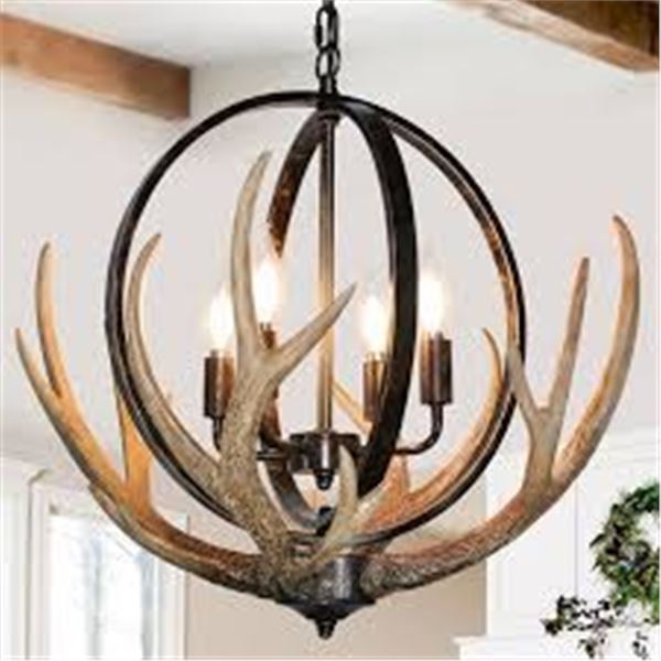 BRAND NEW 5-LIGHT ANTLER CHANDELIER 20"