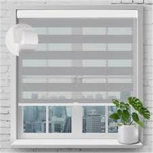 NEW SEEYE CORDLESS ZEBRA BLINDS 25 X 72" GREY