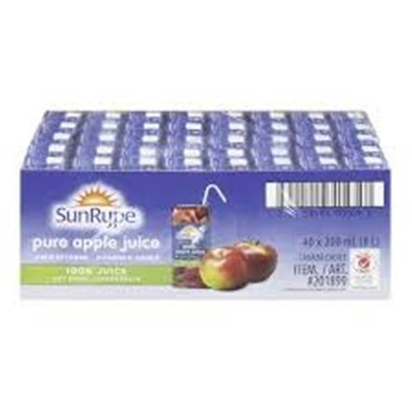 40 X 200ML SUNRYPE PURE APPLE JUICE