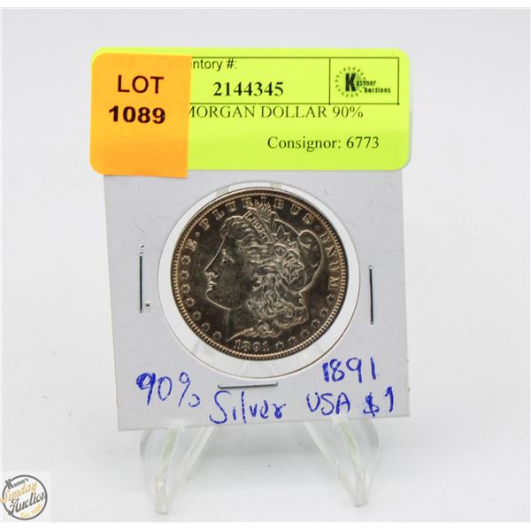 1891 USA MORGAN DOLLAR 90% SILVER