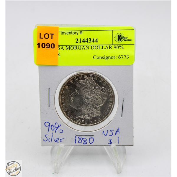 1880 USA MORGAN DOLLAR 90% SILVER