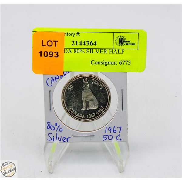 1967 CANADA 80% SILVER HALF DOLLAR