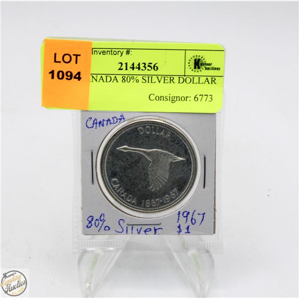 1967 CANADA 80% SILVER DOLLAR