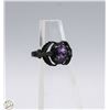 Image 1 : 3.4 GRAM 925 SILVER VINTAGE AMETHYST RING SZ 7