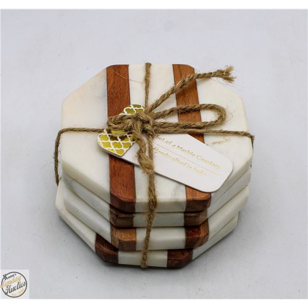 SET OF 4 NEW MARBLE COASTERS
