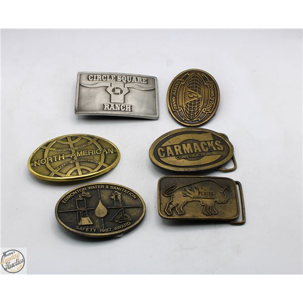 LOT OF 6 VINTAGE BELT BUCKLES